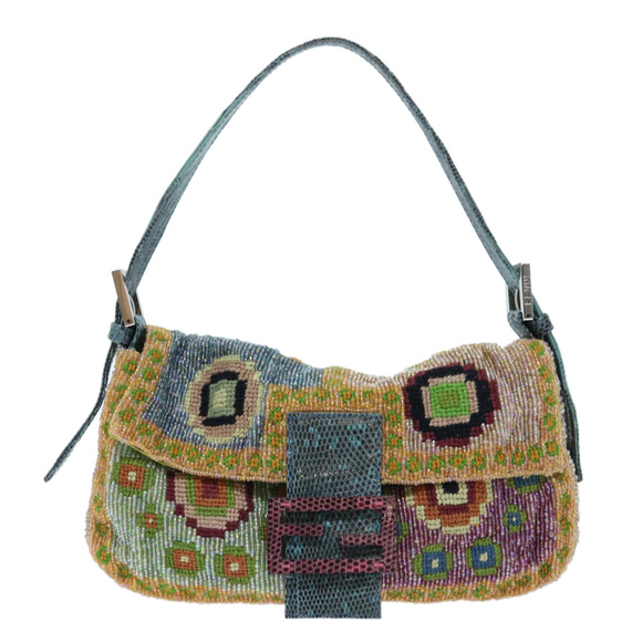 FENDI Mamma Baguette Shoulder Bag Beads Multicolor Auth yk8154A - Picture 13 of 16